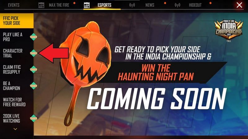 Press the "Character Trial" option (Image via Free Fire)